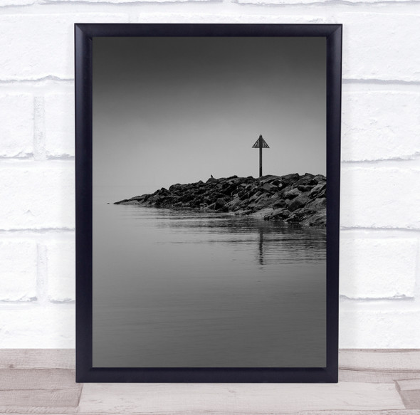 Seascape Landscape Black and white Coastal On The Rocks Wall Art Print