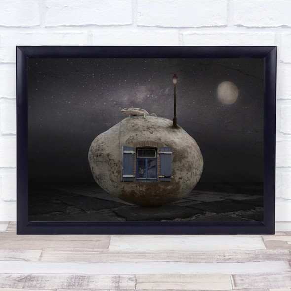 Stone House Stars Lizard Window Shutters Cat Floor Lamp Wall Art Print