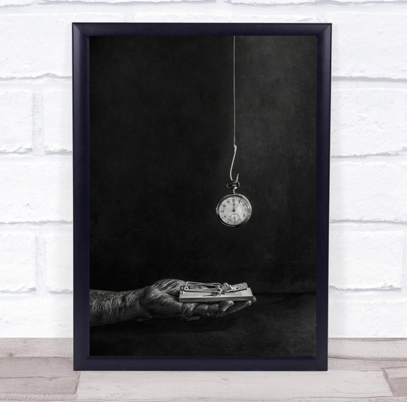 Time Old Concept Hand Useless Chase stopwatch mousetrap Wall Art Print
