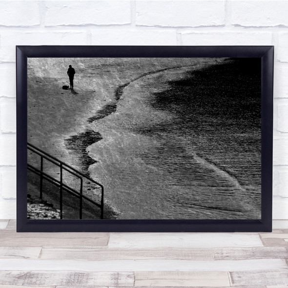 Urban Street Monochrome Black white Silhouette Walkies. Wall Art Print