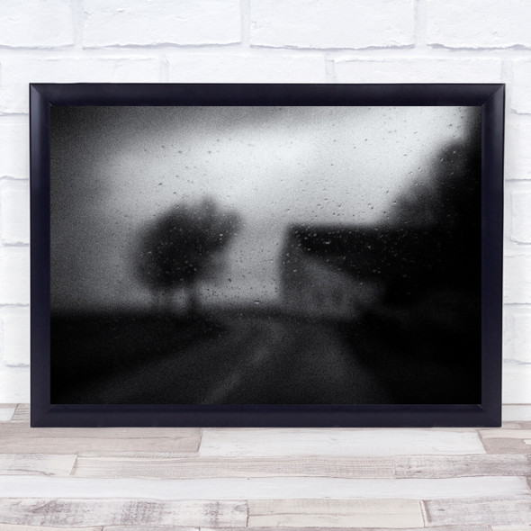 blurred Rain Mood Denmark Rainy Day In The Countryside Wall Art Print