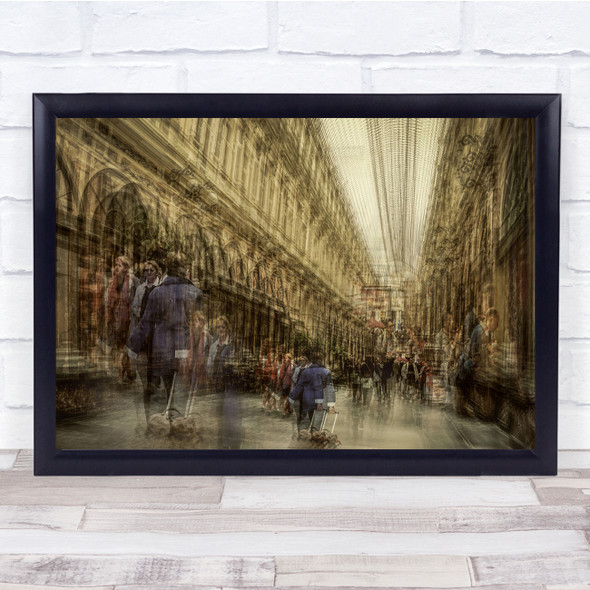 Brussels Bustling People Long Exposure Blurry Abstract Wall Art Print
