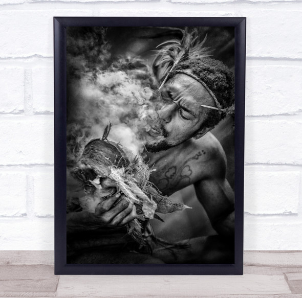 Fire Nambas Tattoo Small Malekula Vanuatu Native smoke Wall Art Print