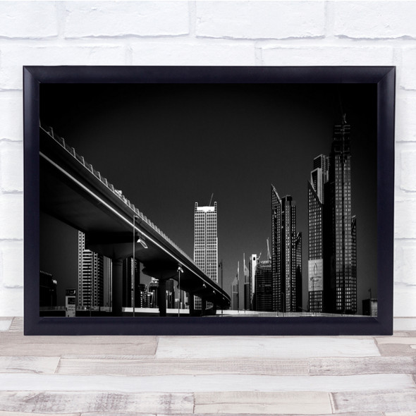 Panorama Dubai Uae Bridge Highway Architecture Cluster Wall Art Print