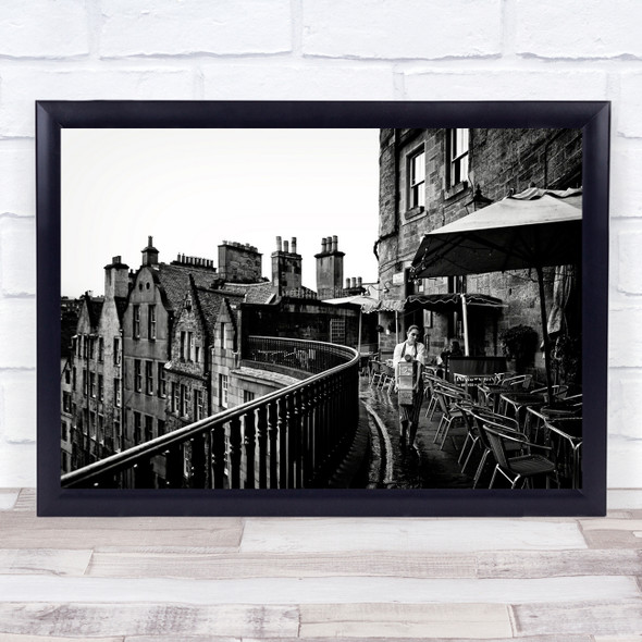 Rain Summer Festival Scotland Edinburgh Terrace Street Wall Art Print