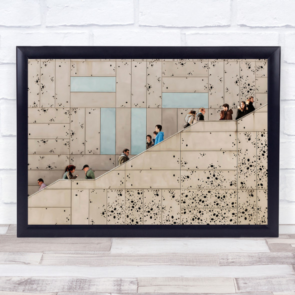 Stairs Staircase Group Geometry Lines Grid Dots Dotted Wall Art Print