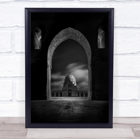 Tulun Dome Framed archway black and white architecture Wall Art Print