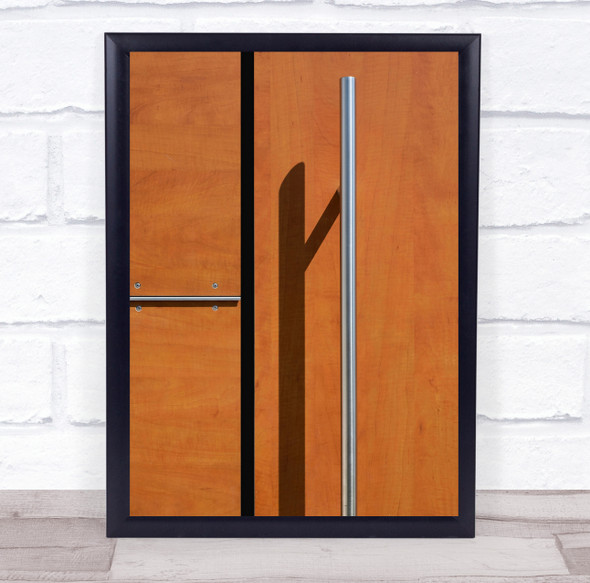 Abstract Door Doorhandle Geometry Shapes Metal Shadow Wall Art Print