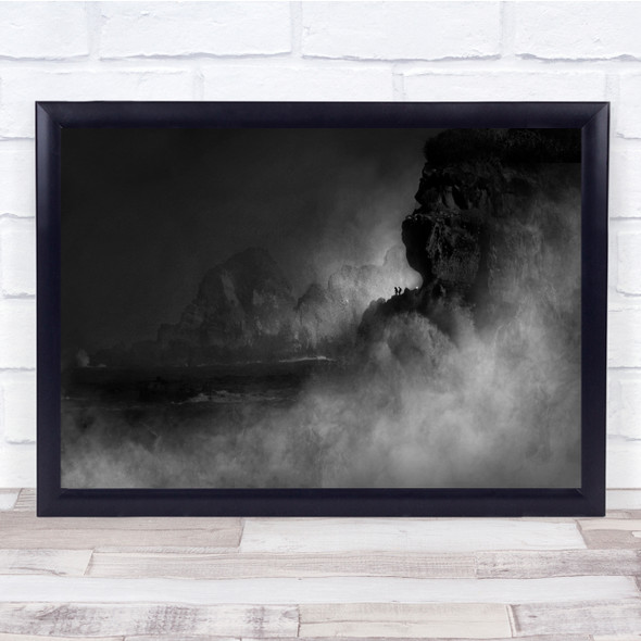 Fog Mist Haze Landscape Cliff Cliffs Rock Rocks Water Wall Art Print