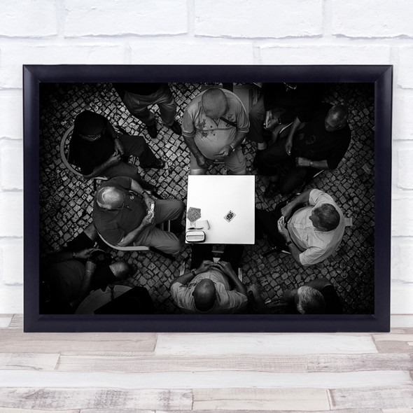 Queen Spades Portugal Cards Aerial Above Cobblestones Wall Art Print