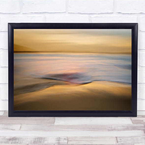 Spain Abstract Blurry Water Golden Landscape Seascape Wall Art Print