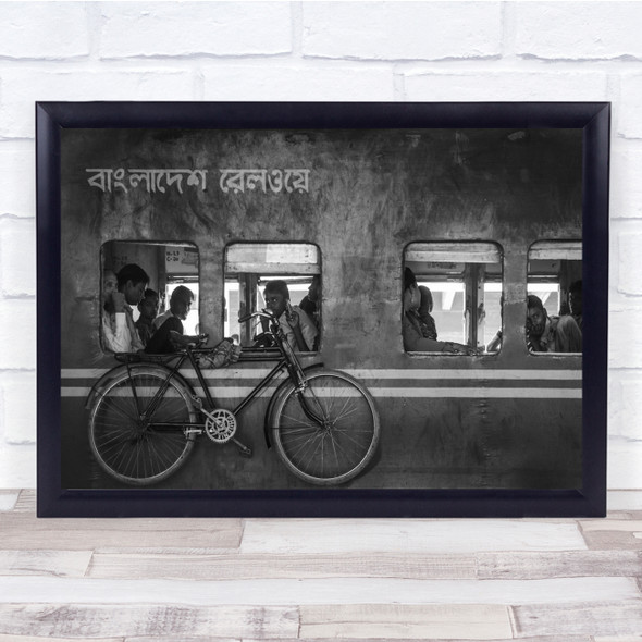 Street Bangladesh Cycle Bicycle Windows Railway Train Wall Art Print