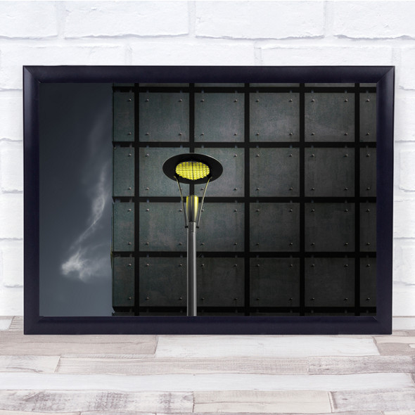 Streetlamp Shapes Wall Cloud Yellow Grey Hvmaart Grid Wall Art Print