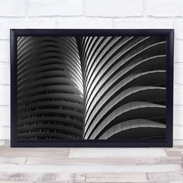 Abstract Architecture Modern Black & White Cityscape Wall Art Print