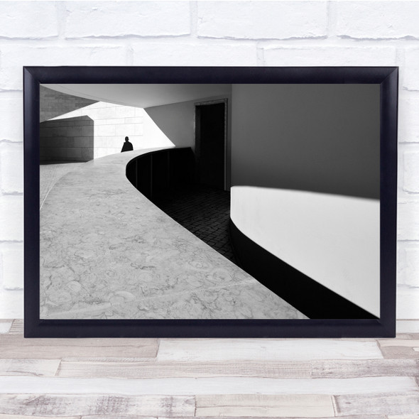 Architecture Curve Silhouette Contrast Black & White Wall Art Print