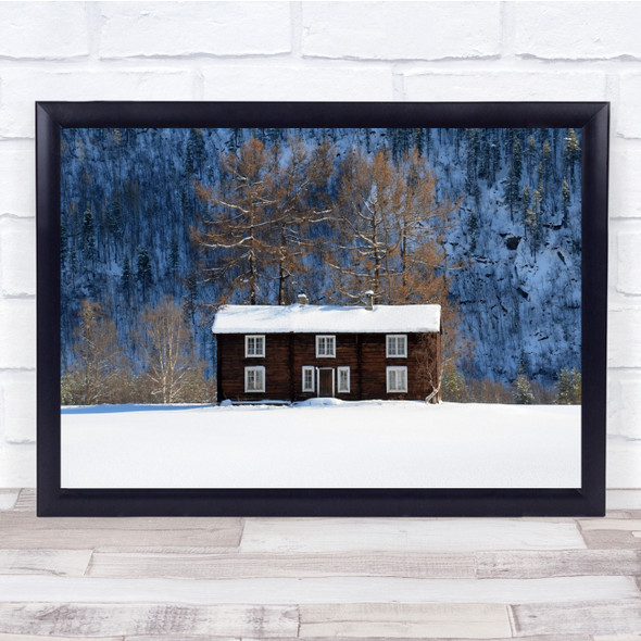 Norway House Winter Snow Cold Architecture Landscape Wall Art Print