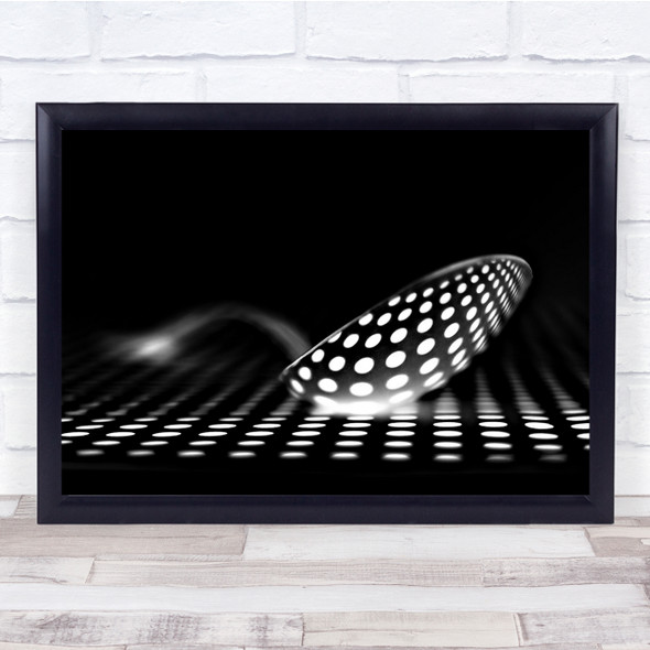 Spoon Still Life Dots Metal Reflection Black & White Wall Art Print