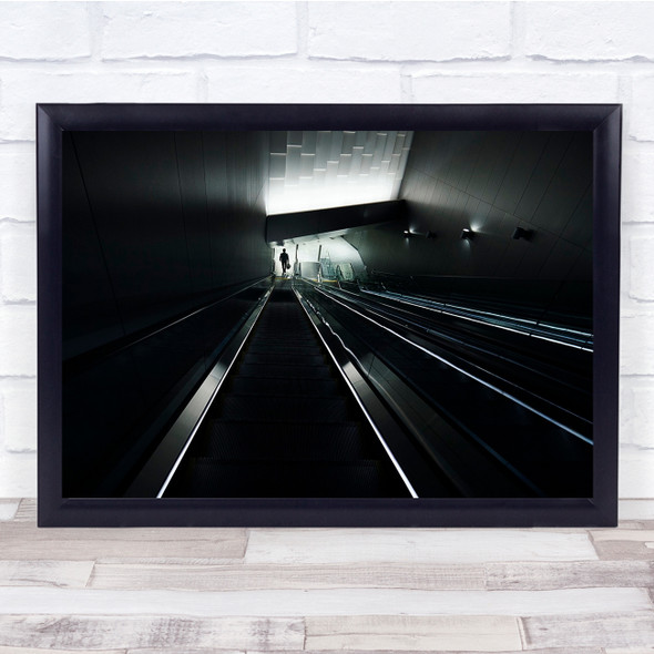 Street Perspective Vanishing Point Escalators Stairs Wall Art Print