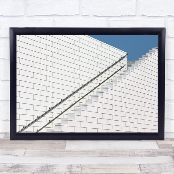 Architecture Abstract Handrails White Minimal Lines Wall Art Print