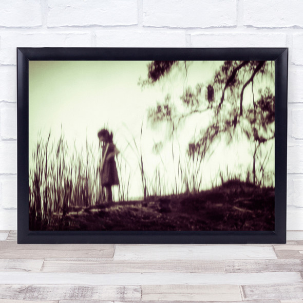 Reflection Children Mood Water Child Kid Young Girl Wall Art Print