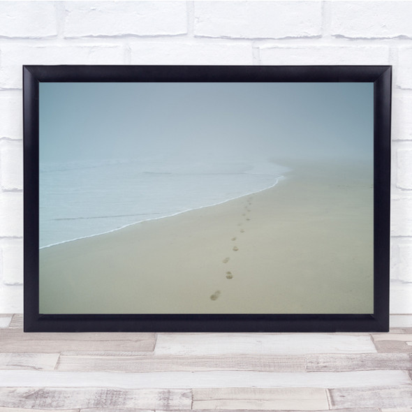 Simple Simplicity Minimalism Beach Footsteps Prints Wall Art Print