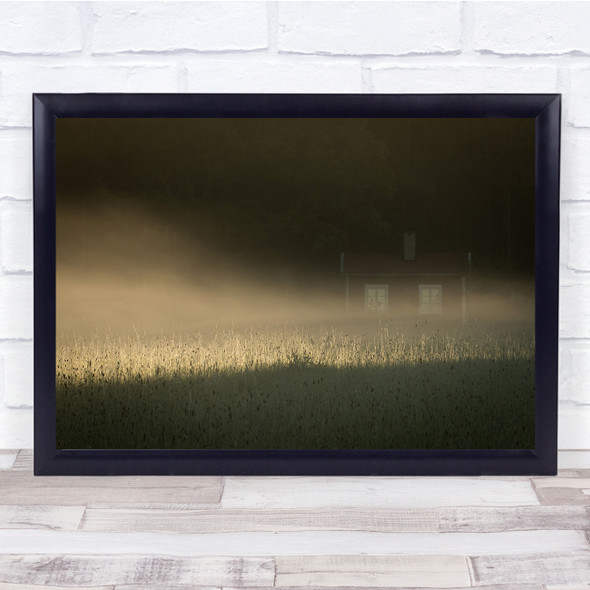 Agriculture Mood Trees Sweden Field Building House Wall Art Print