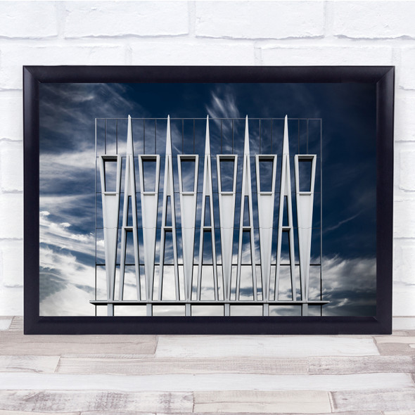 Architecture Abstract Sky Blue Clouds Graphic Wall Wall Art Print