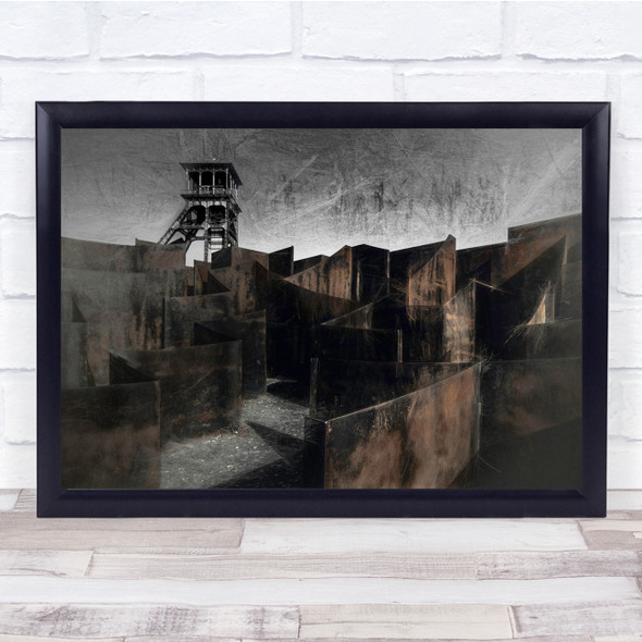 Coalmine Plates Steel Old Factory Urban Mine Shaft Wall Art Print