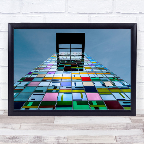 Colourful Perspective Tower Tall High Architecture Wall Art Print