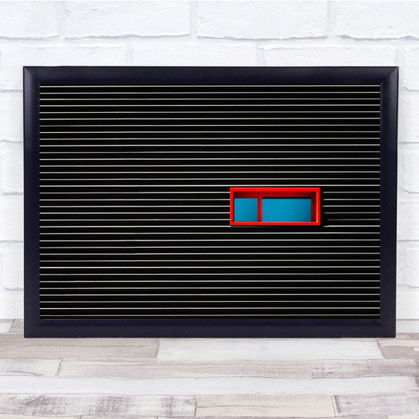 Contrast Window Minimal Abstract Red Stripes Lines Wall Art Print