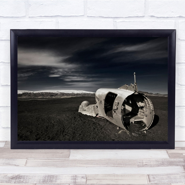 Iceland Airplane Wreck Old Abandoned Sand Mountain Wall Art Print