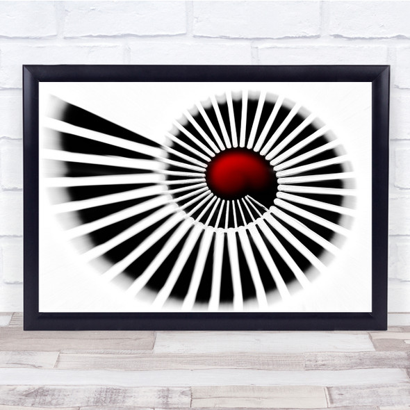 Nautilus High Key Red Lines Streaks Stripes Twist Wall Art Print