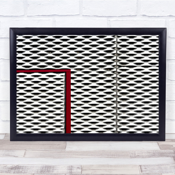 Abstract Red Frame Pattern Geometry Shapes Lines Wall Art Print