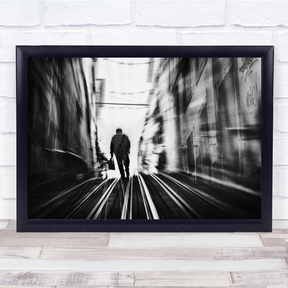 An Other Life Person Buildings Blurry Silhouette Wall Art Print