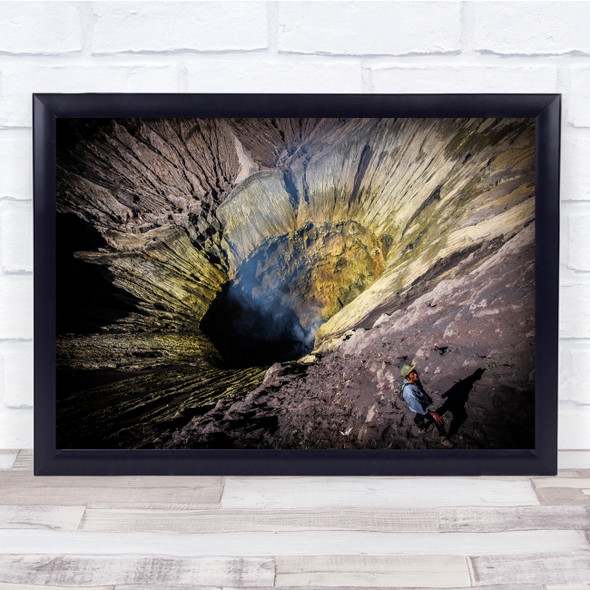 Landscape Volcano Java Documentary Nature People Wall Art Print