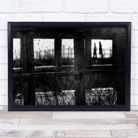 Looking Too Closely People walking Squares weeds Wall Art Print