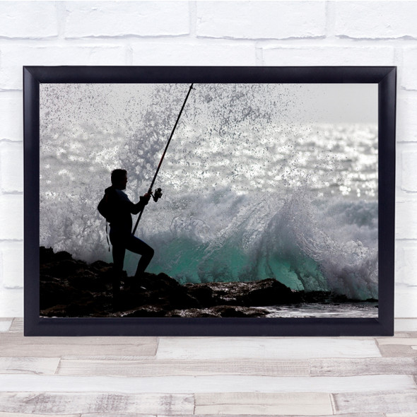 Magoito Portugal Fishing With Style Waves Figure Wall Art Print