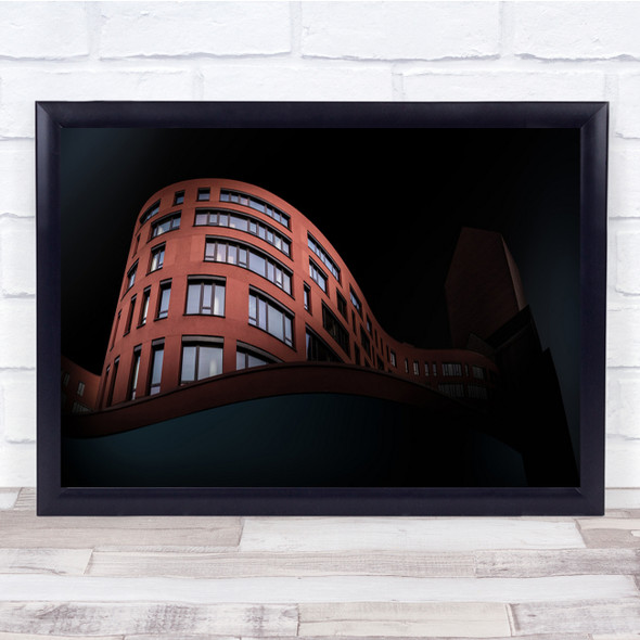 Panoramic Dark Architecture Building red shadows Wall Art Print