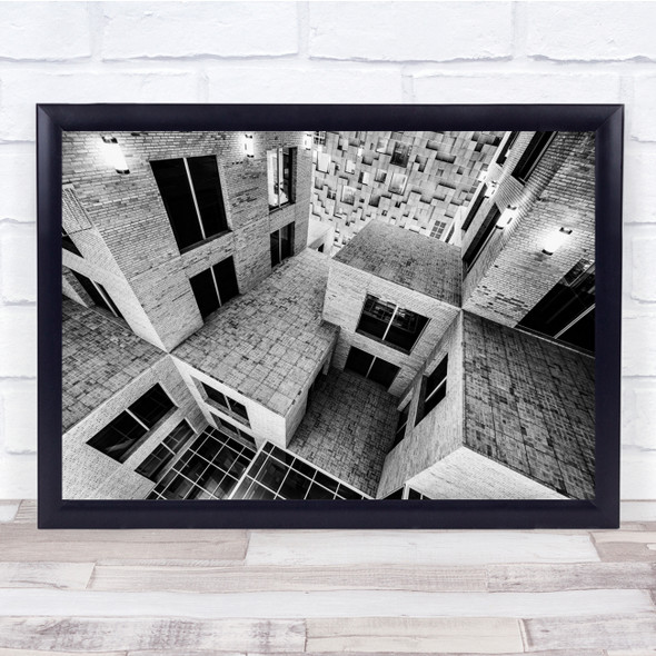 Tetris Cubes Architecture Modern Geometry Shapes Wall Art Print