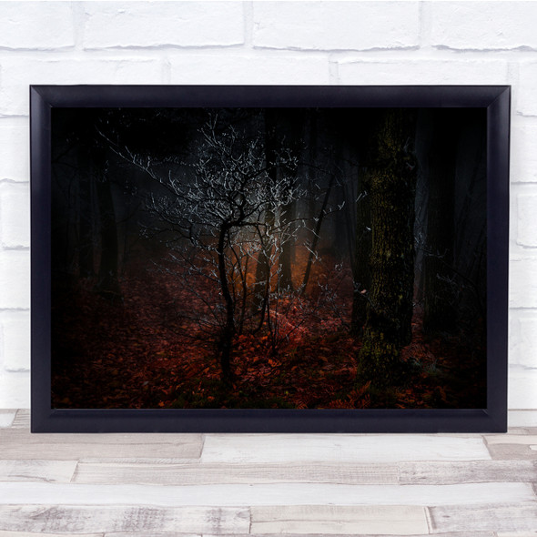 The Grove At First Cold forest nature red leaves Wall Art Print