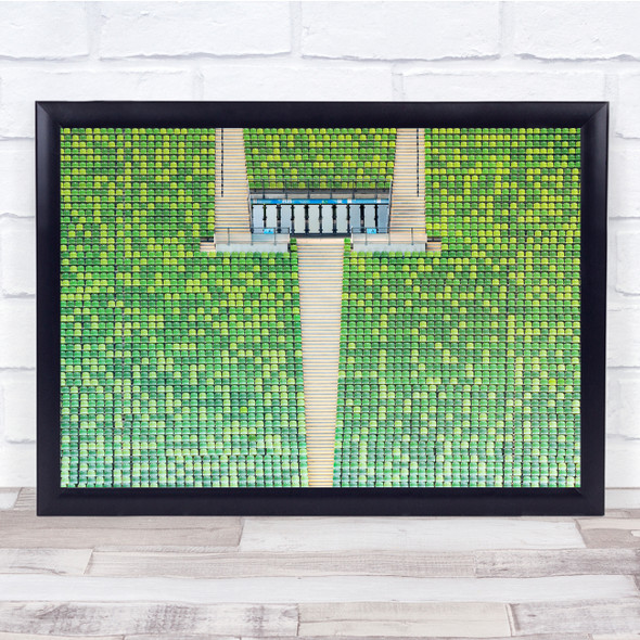 Architecture Stadium Abstract Green Arena Seats Wall Art Print