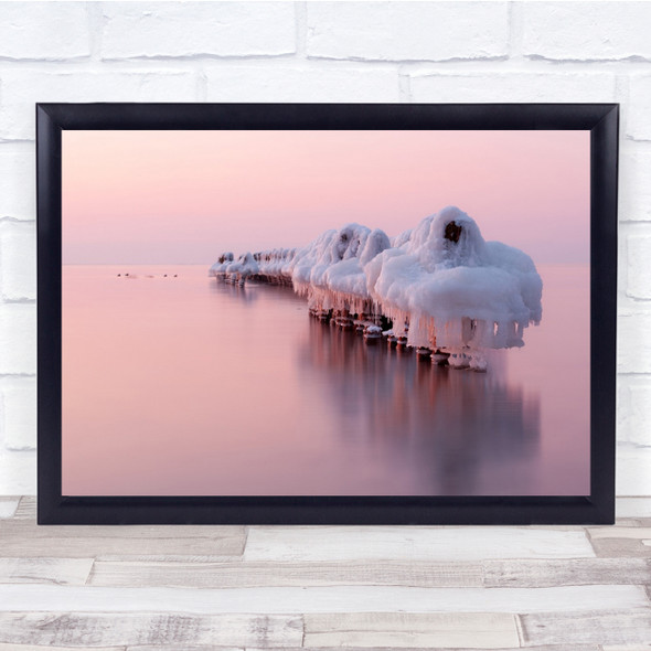 Landscape Russia Baltic Sea Seascape Winter Ice Wall Art Print