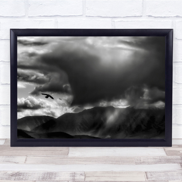 Thunderhead Cloud Storm Black & White Landscape Wall Art Print