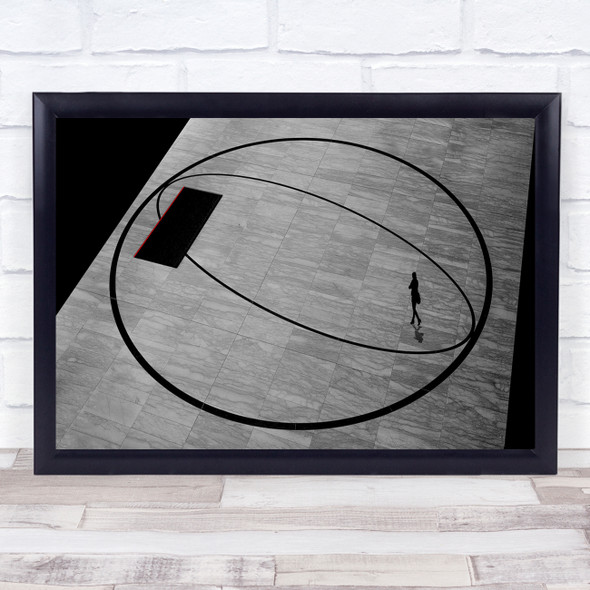 Architecture Abstract Floor Circle Woman Black Wall Art Print