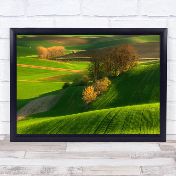 Browko Fields Spring Agriculture Green Moravia Wall Art Print