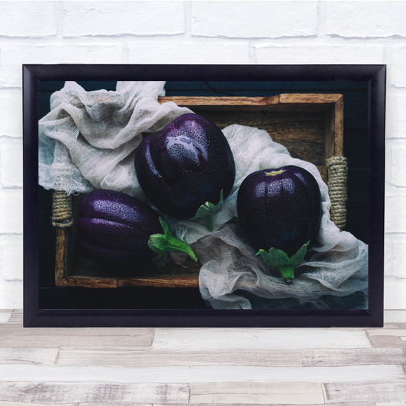 Food Vegetable Eggplant Still Life Box Kitchen Wall Art Print