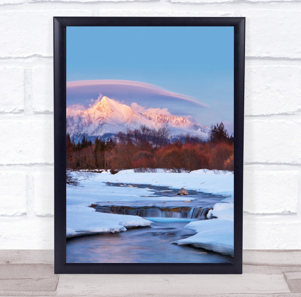 High Tatras snow Mountains Slovakia Blue River Wall Art Print