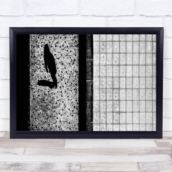 Little Shadow person aerial view Black & White Wall Art Print