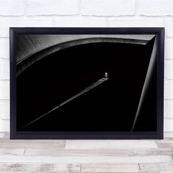 Street Dark Person Shadows Light Black & White Wall Art Print