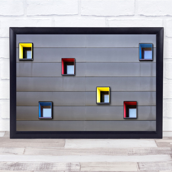 Abstract architecture primary colours windows Wall Art Print